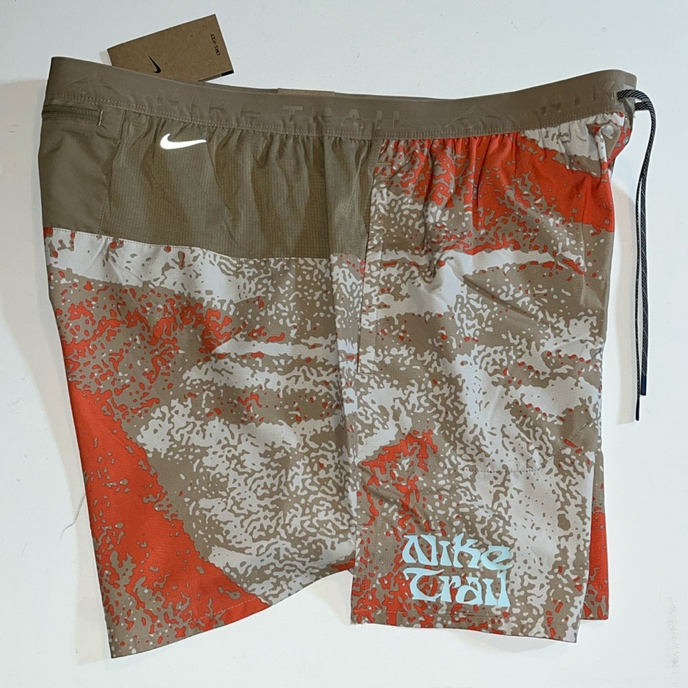 XXL Nike Trail Stride Mens Dri-FIT 7" Brief-Lined Running Shorts Khaki Tan NWT
